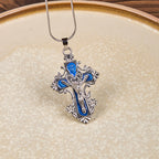 4 Color Classic Style Jesus Cross Faith Crucifix Pendant Necklace
