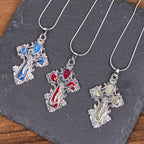 4 Color Classic Style Jesus Cross Faith Crucifix Pendant Necklace
