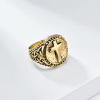 Minimalist Style Cross Divine Faith Heavy Duty Ring