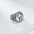 Minimalist Style Cross Divine Faith Heavy Duty Ring