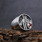Retro Classic Style Knights Templar Cross Divine Faith Ring