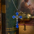 Multicolor Retro Style Classical Crucifix Faith Protection Pendant Necklace