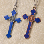 Multicolor Retro Style Classical Crucifix Faith Protection Pendant Necklace