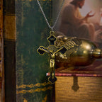 Multicolor Retro Style Classical Crucifix Faith Protection Pendant Necklace