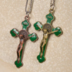 Multicolor Retro Style Classical Crucifix Faith Protection Pendant Necklace