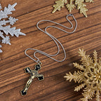 Multicolor Retro Style Classical Crucifix Faith Protection Pendant Necklace