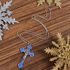 Multicolor Retro Style Classical Crucifix Faith Protection Pendant Necklace