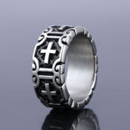Retro Style Cross Engraved Stainless Steel Faith Protection Ring