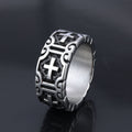 Retro Style Cross Engraved Stainless Steel Faith Protection Ring