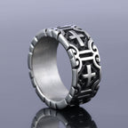 Retro Style Cross Engraved Stainless Steel Faith Protection Ring