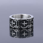 Retro Style Cross Engraved Stainless Steel Faith Protection Ring