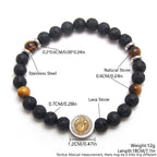 Volcanic Stone Yellow Tiger Eye St. Benedict Bracelet