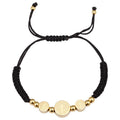 Stainless Steel Braided St. Benedict Black Rope String Bracelet