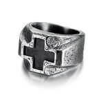 Heavy Metals Style Cross Engraved Stainless Steel Faith Ring
