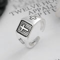 925 Sterling Silver Minimalist Cross Engraved Adjustable Faith Ring