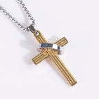 Minimalist Bible Verse Cross with Ring Faith Pendant Necklace