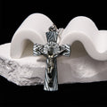 Retro Style Tree Pattern Jesus Cross Titanium Steel Pendant Necklace