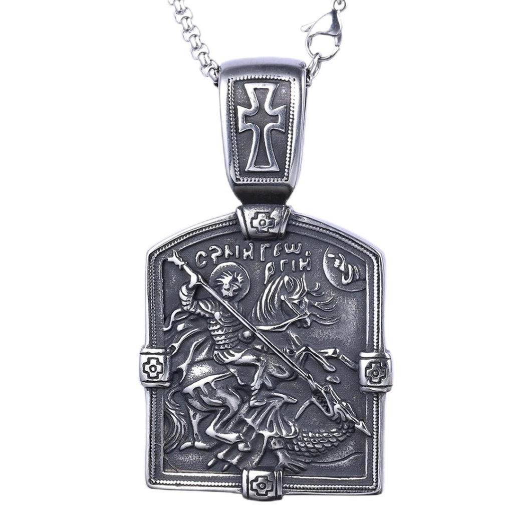 St. George Slaying the Dragon Necklace - A Symbol of Courage and Divine Protection