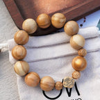 Olive Wood Bracelet Rose Rosary Portable Elastic Bracelet