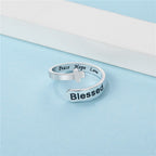 Blessed Cross Adjustable Faith Ring: Peace Hope Love