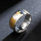 Two-tone Golden JESUS & Cross Symbol Blessed Ring