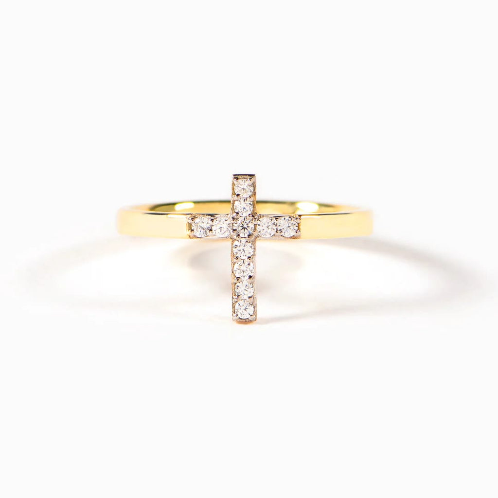 925 Silver Cross & "Trust God" Ring: Symbols of Hope