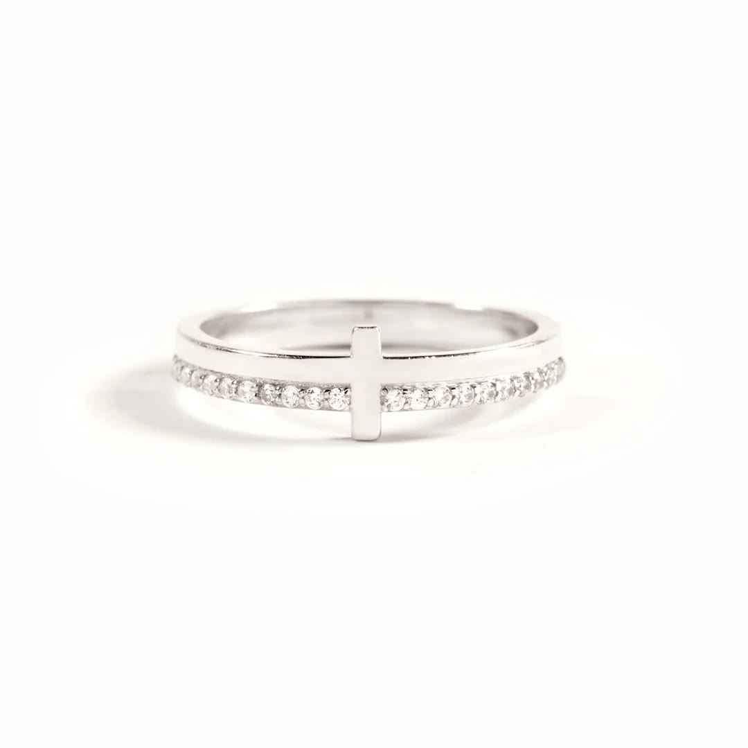 925 Silver JESUS & Cross "Pray" Ring - Drawing Divine Power through Faith