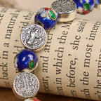 Handcrafted Blue Cloisonné Beads Divine Blessing Bracelet: A Symbol of Faith