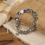 Handcrafted Blue Cloisonné Beads Divine Blessing Bracelet: A Symbol of Faith