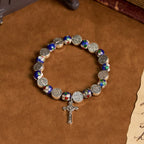 Handcrafted Blue Cloisonné Beads Divine Blessing Bracelet: A Symbol of Faith