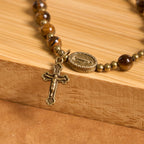 Handmade Tiger's Eye Stone Elastic Rosary Bracelet: A Dual - Purpose Spiritual Gem