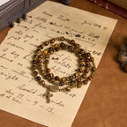 Handmade Tiger's Eye Stone Elastic Rosary Bracelet: A Dual - Purpose Spiritual Gem