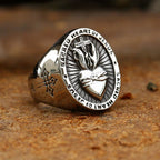 3 Colors Sacred Heart Of Jesus Cross Faith Spirit Blessing Ring