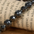 Shiny Black Gallstone Jerusalem - Inspired Bracelet: A Symbol of Faith