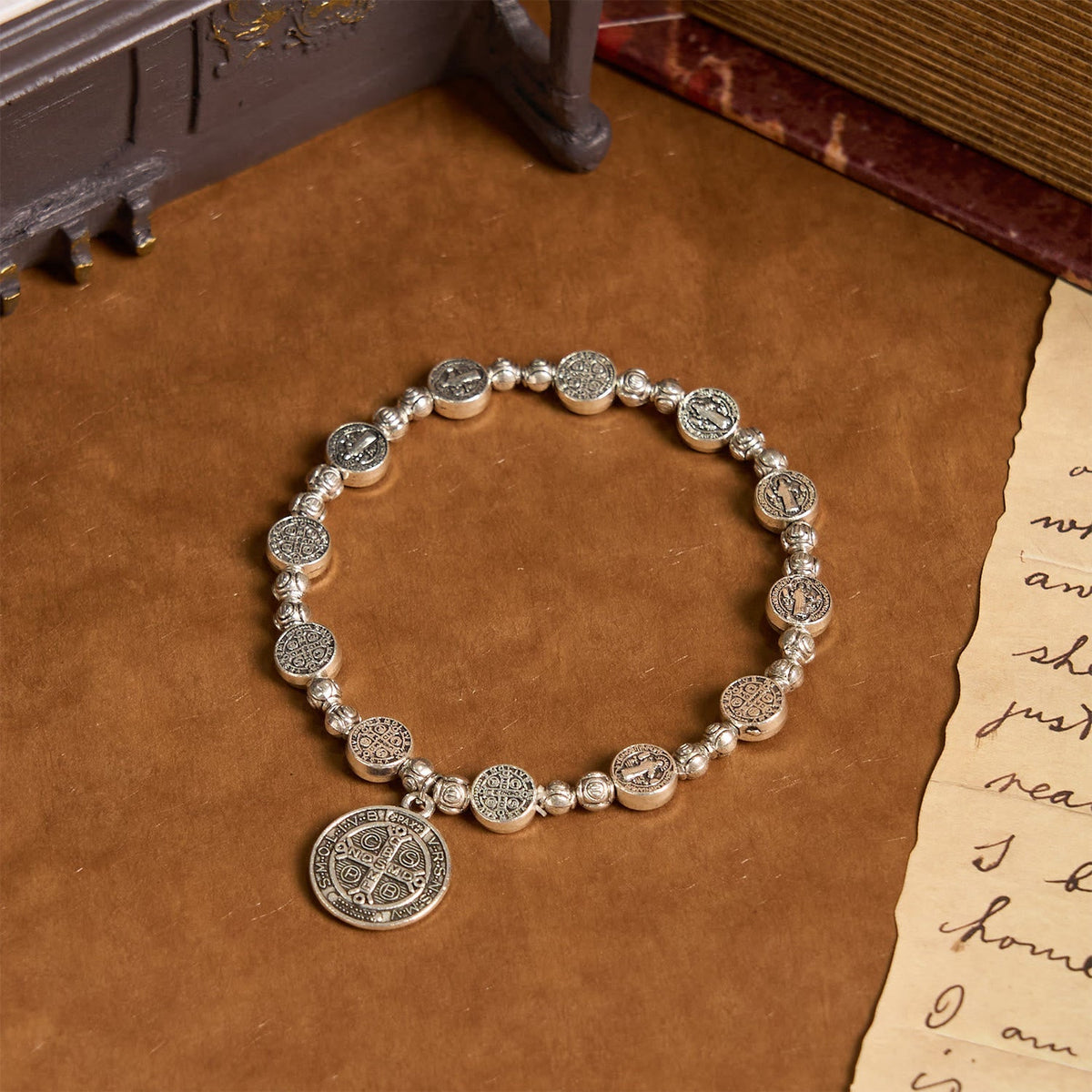 St. Benedict Crucifix Rose Bracelet: Timeless Christian Accessory for Daily Faith Expression