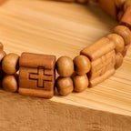 3colors Cross Wooden Bracelet: Symbol of Devotion and Beauty