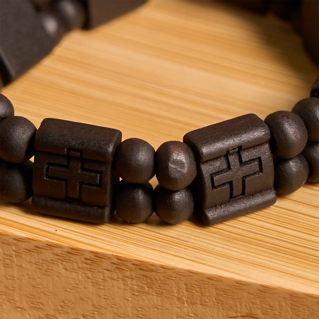 3colors Cross Wooden Bracelet: Symbol of Devotion and Beauty