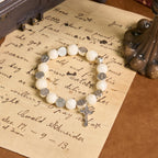 White Beads Crucifix Bracelet: A Stylish Token of Devotion