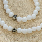 6mm White Bead Miraculous Medal & Crucifix Rosary Bracelet: A Symbol of Faith
