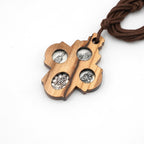 5 in 1 Olive Wood Carmelite Cross Necklace