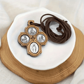 Classic Olive Wood Four Way Cross Necklace: A Rare and Sacred Token of Faith