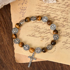 St. Benedict Symbol Tiger's Eye Bracelet: A Blend of Faith and Beauty