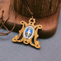 Vintage Olive Wood Miraculous Medal Necklace: A Timeless Emblem of Divine Grace