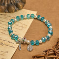 Modern Clear Crystal Stretch Braceletwith Crucifix & Miraculous Medal: Contemporary Faith Statement