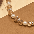 Modern Clear Crystal Stretch Braceletwith Crucifix & Miraculous Medal: Contemporary Faith Statement