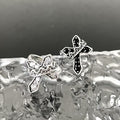 2colors Modern Ring with Cross & Regal Crown: Bold Fusion of Faith and Royalty