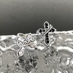 2colors Modern Ring with Cross & Regal Crown: Bold Fusion of Faith and Royalty