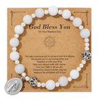Multi-color Gemstone Stretch Bracelet with Miraculous Medal: Unique Spiritual Connection