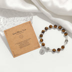 Multi-color Gemstone Stretch Bracelet with Miraculous Medal: Unique Spiritual Connection