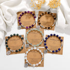 Multi-color Gemstone Stretch Bracelet with Miraculous Medal: Unique Spiritual Connection